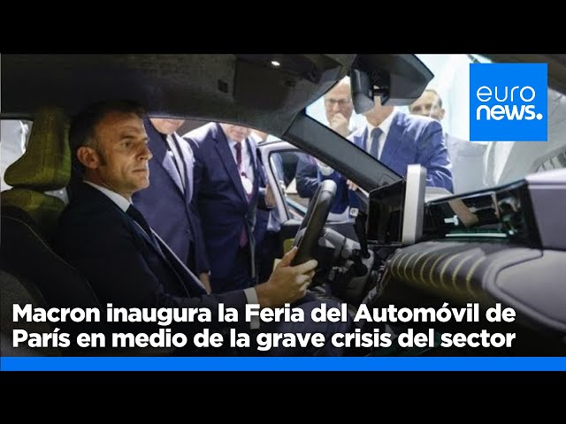 ⁣Macron inaugura la Feria del Automóvil de París en medio de la grave crisis de los fabricantes