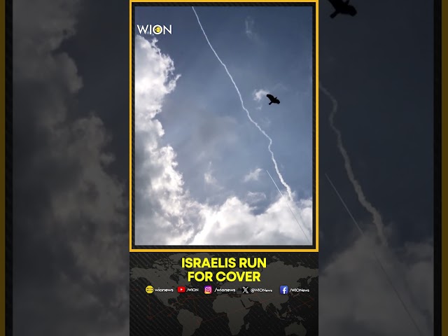 ⁣Locals Run For Cover Amid Interceptions Over Israel's Haifa | WION Shorts