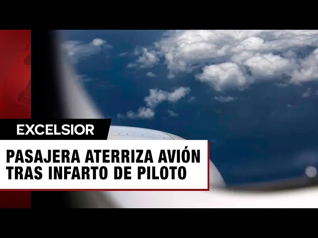 ⁣Piloto sufre infarto en pleno vuelo y pasajera termina aterrizando el avión