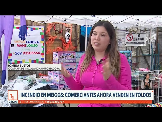 ⁣Comerciantes afectados por incendio en Meiggs venden en toldos: así es su nueva realidad