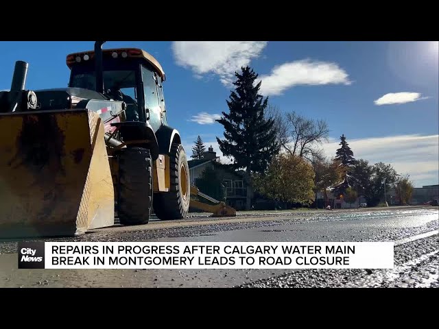 ⁣Calgary sees another water main break in the same area where repairs were made last month