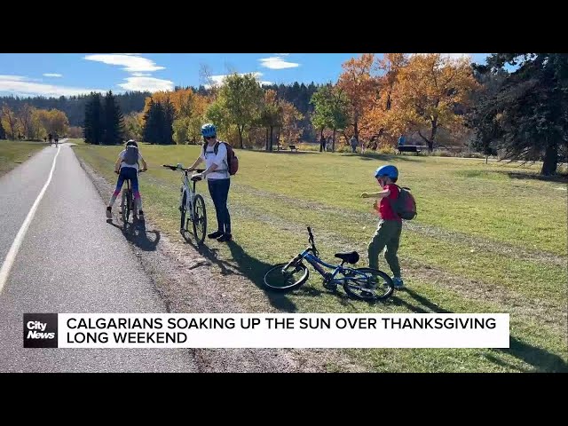 ⁣Calgarians soaking up the sun over Thanksgiving long weekend