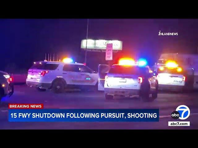 ⁣15 Freeway in Cajon Pass shut down after chase ends in deputy shooting