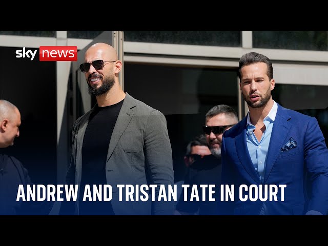 ⁣Watch live: Andrew Tate and his brother appear in Romania's court of appeal