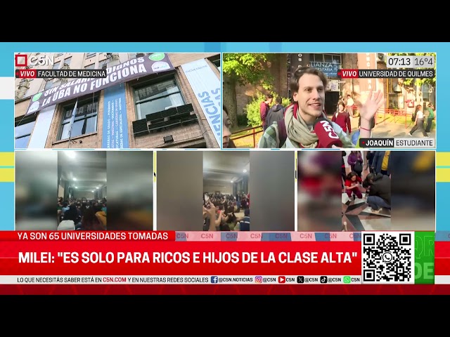 ⁣CRECE la REBELIÓN ESTUDIANTIL: YA SON 65 UNIVERSIDADES TOMADAS en el PAÍS