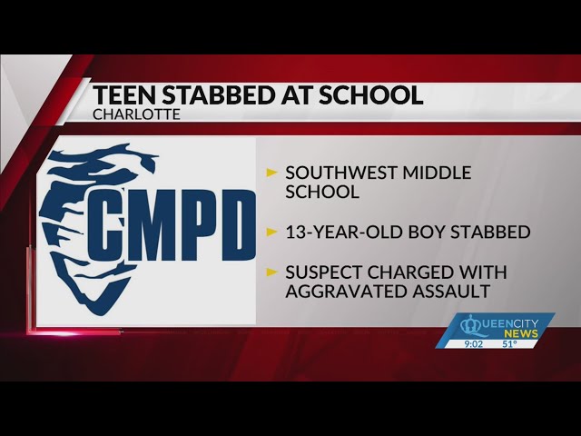 ⁣13-year-old boy stabbed at CMS middle school: CMPD