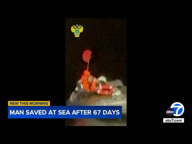 ⁣Man rescued after drifting in Pacific Ocean for 67 days