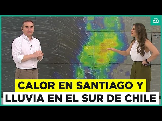 ⁣Intenso calor en Santiago y precipitaciones en el sur de Chile