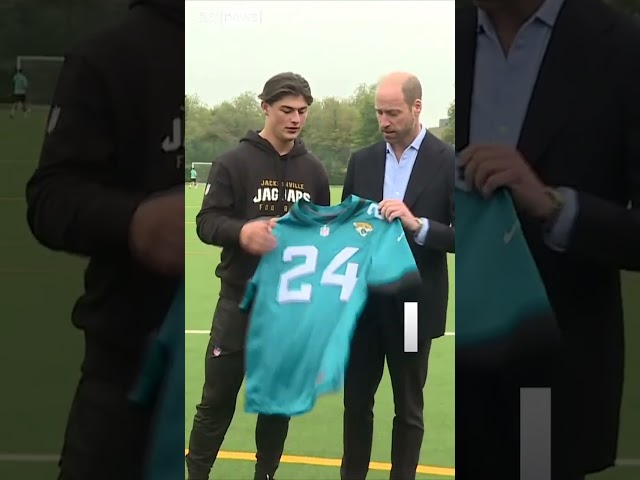 ⁣Prince William chats to  NFL's Louis Rees-Zammit