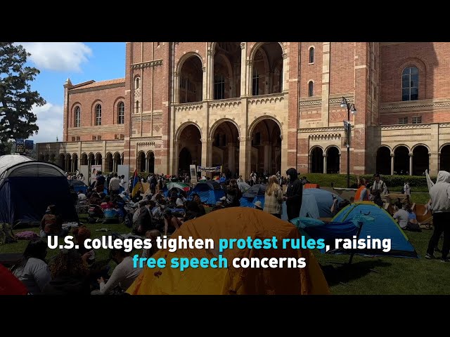 ⁣U.S. colleges tighten protest rules, raising free speech concerns