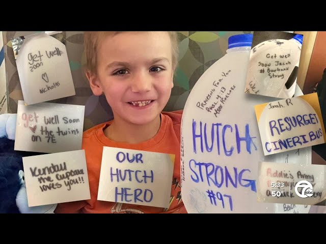 ⁣Mott Children's Hospital patients offer support to Hutchinson after his injury