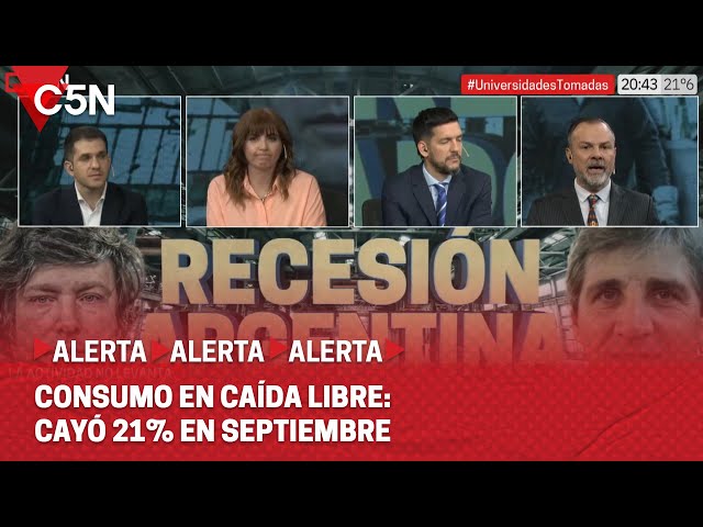 ⁣CONSUMO en CAÍDA LIBRE: CAYÓ 21% en SEPTIEMBRE