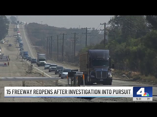 ⁣15 Freeway reopens after car chase ends in shooting near Cajon Pass