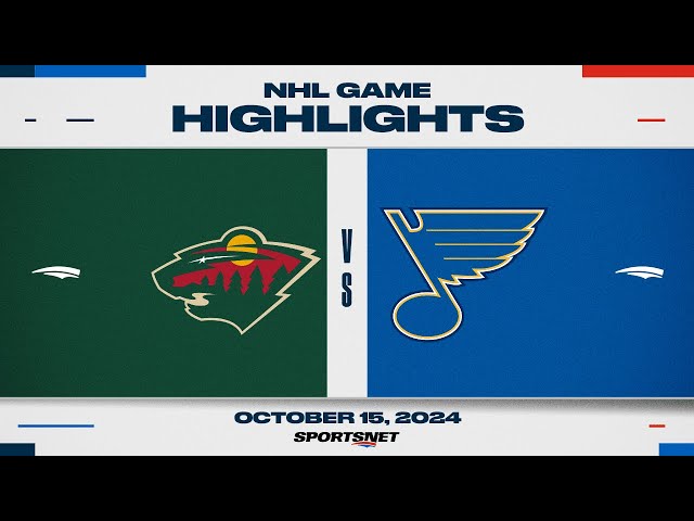 ⁣NHL Highlights | Wild vs. Blues - October 15, 2024