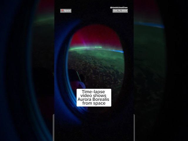 ⁣Time-lapse video shows Aurora Borealis from space