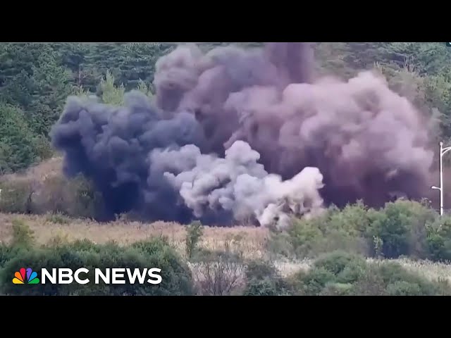 ⁣North Korea blows up inter-Korean road and rail line near border