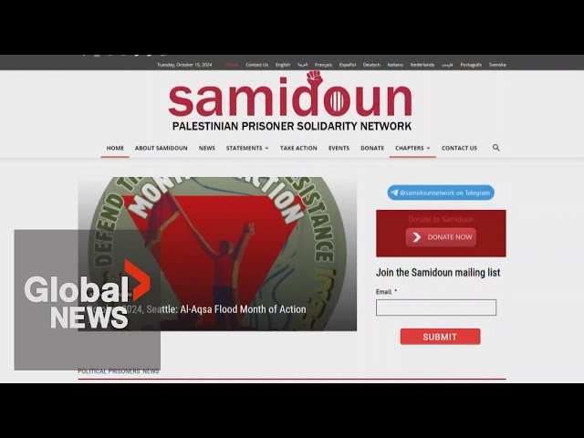 ⁣Samidoun listed as terrorist entity following flag burning, "death to Canada" chant at BC 