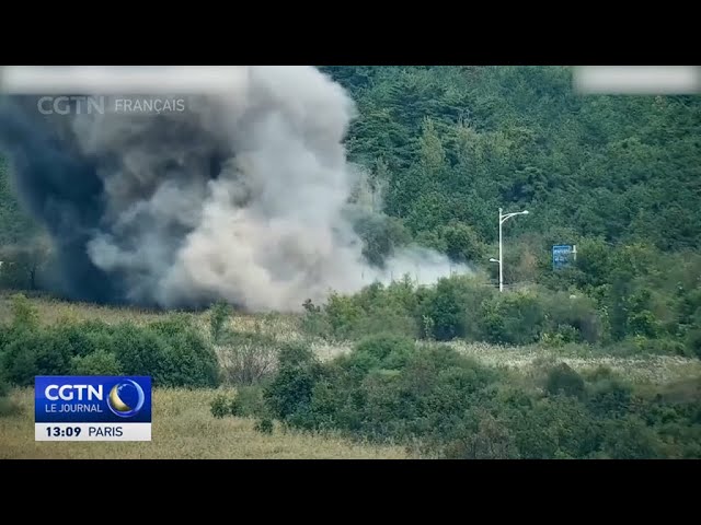 ⁣La Corée du Sud effectue des tirs de réponse après l'explosion de tronçons de routes en RPDC