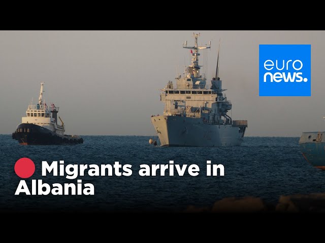 ⁣ Albania receives first migrants from Italy under new bilateral agreement | euronews 