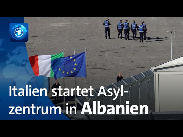 ⁣Erste Migranten erreichen italienisches Aufnahmezentrum in Albanien