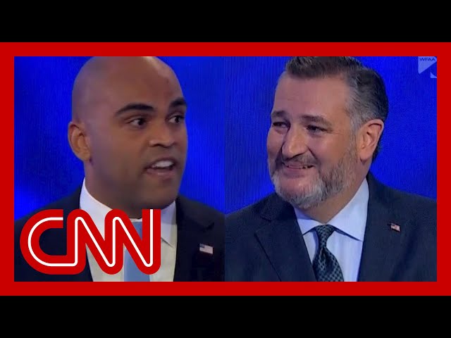 ⁣'It's not funny': Tense moment during Cruz-Allred debate