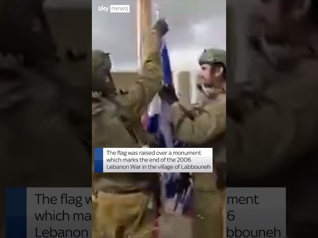 ⁣Israeli soldiers raise flag in Lebanon