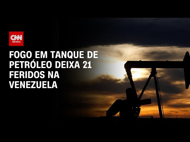 ⁣Fogo em tanque de petróleo deixa 21 feridos na Venezuela | CNN 360º