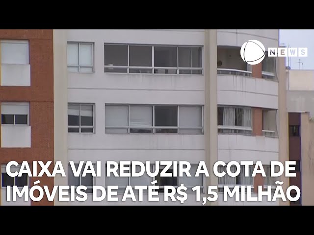 ⁣Caixa vai reduzir a cota para imóveis de até R$ 1,5 milhão