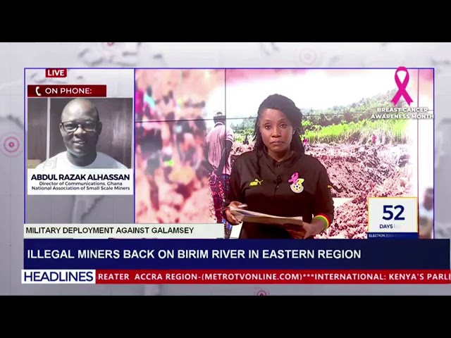 ⁣Illegal Miners Back On Birim River In Eastern Region