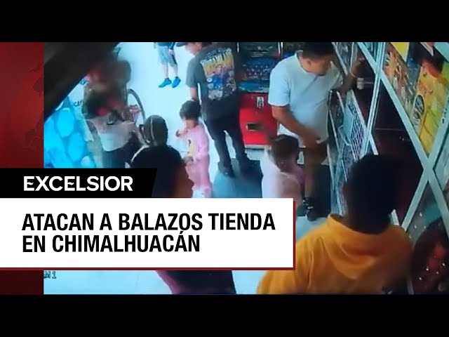 ⁣Balean tienda de abarrotes en Chimalhuacán, Edomex, con niños presentes