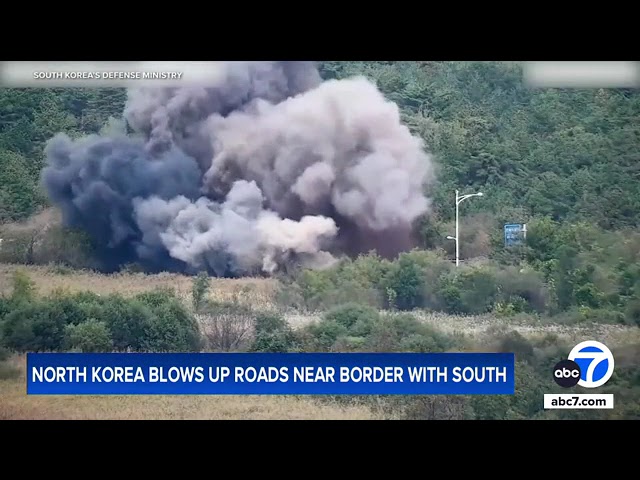 ⁣South Korea fires warning shots after North Korea blows up border roads