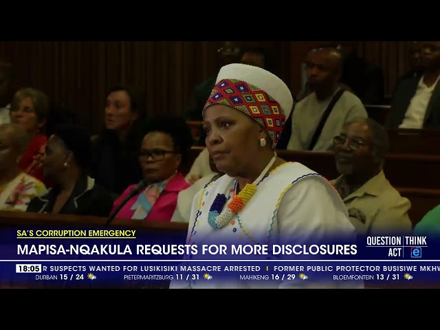 ⁣Mapisa-Nqakula requests for more disclosures