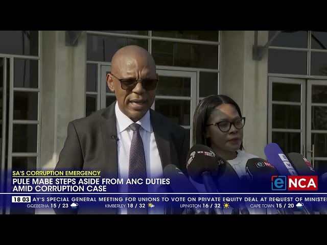 ⁣Mabe steps aside from ANC duties amid corruption case