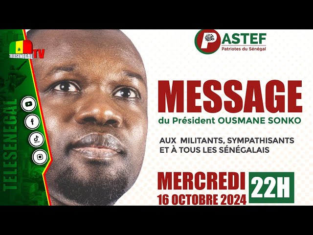 ⁣[LIVE] MESSAGE IMPORTANT : Ousmane Sonko S'adresse aux Militants et à Tous les Sénégalais ! ✨