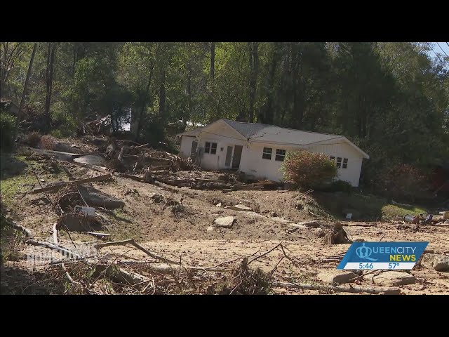 ⁣Bat Cave residents assess damage from Helene