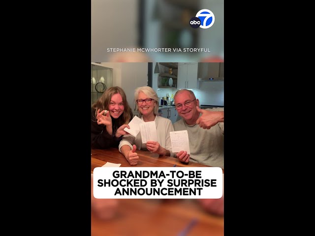 ⁣Grandmother-to-be in disbelief at surprise announcement