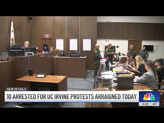 ⁣10 protesters arrested at UC Irvine demonstrations appear in court