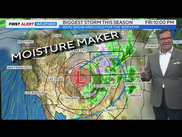 ⁣Biggest storm of the season on the way to Colorado with snow, cold and rain