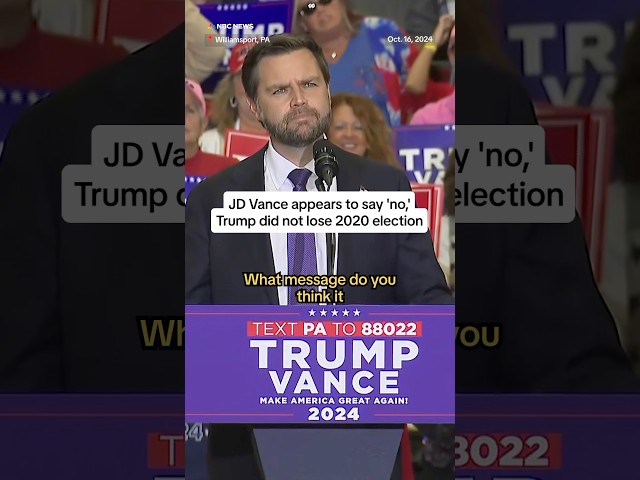 ⁣JD Vance appears to say ‘no,’ Trump did not lose 2020 election