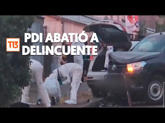 ⁣Revelan momento en que PDI abatió a delincuente: tenía un historial con más de 20 detenciones