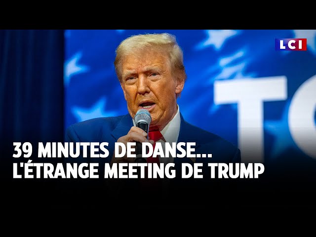 ⁣39 minutes de danse... l'étrange meeting de Donald Trump