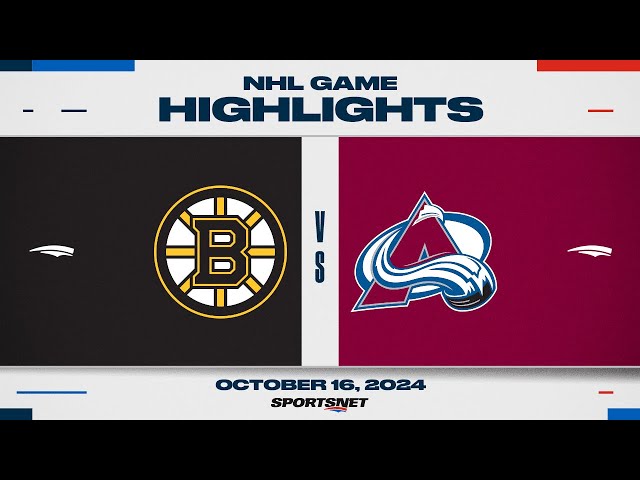 NHL Highlights | Bruins vs. Avalanche - October 16, 2024