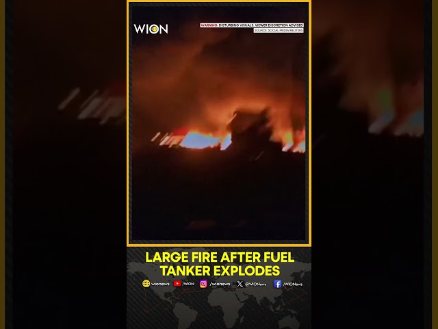 ⁣Eyewitness Video Shows Large Fire After Fuel Tanker Explodes in Nigeria, Killing 94 People | WION