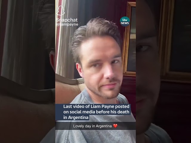 ⁣Last video of Liam Payne posted on social media before his death in Argentina #itvnews #shorts