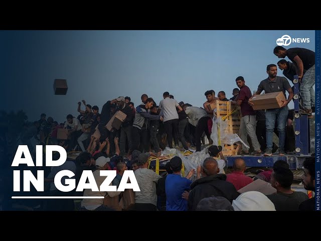 ⁣Israel allows 50 aid trucks into Gaza following US arms embargo threat