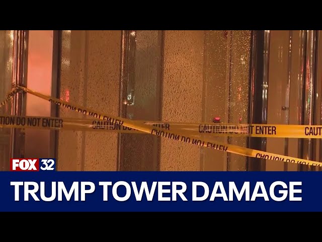 ⁣Police search for suspect who threw rocks at Trump Tower