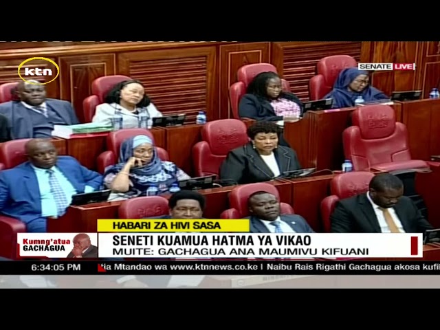 Senate declines to adjourn sitting Gachagua was taken ill before taking witness stand