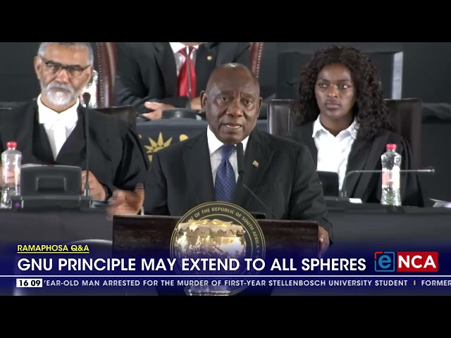 ⁣Ramaphosa Q & A | GNU principle may extend to all spheres of government