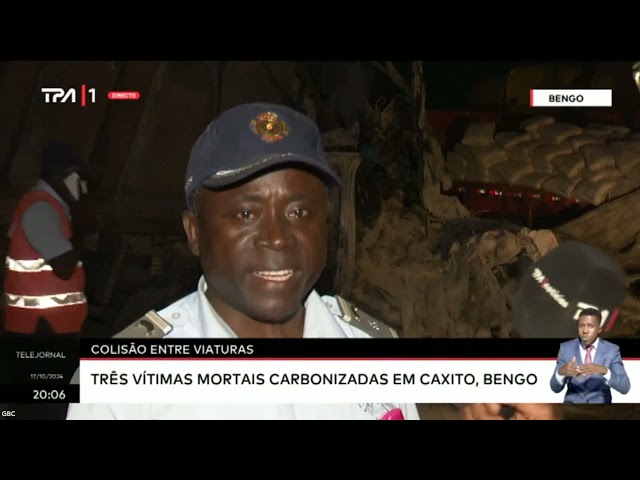 ⁣Colisão entre viaturas - Três vítimas mortais carbonizadas em Caxito, Bengo (DIRECTO)