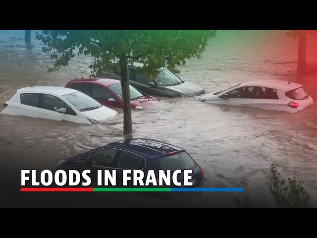 ⁣Heavy rains trigger massive floods in France